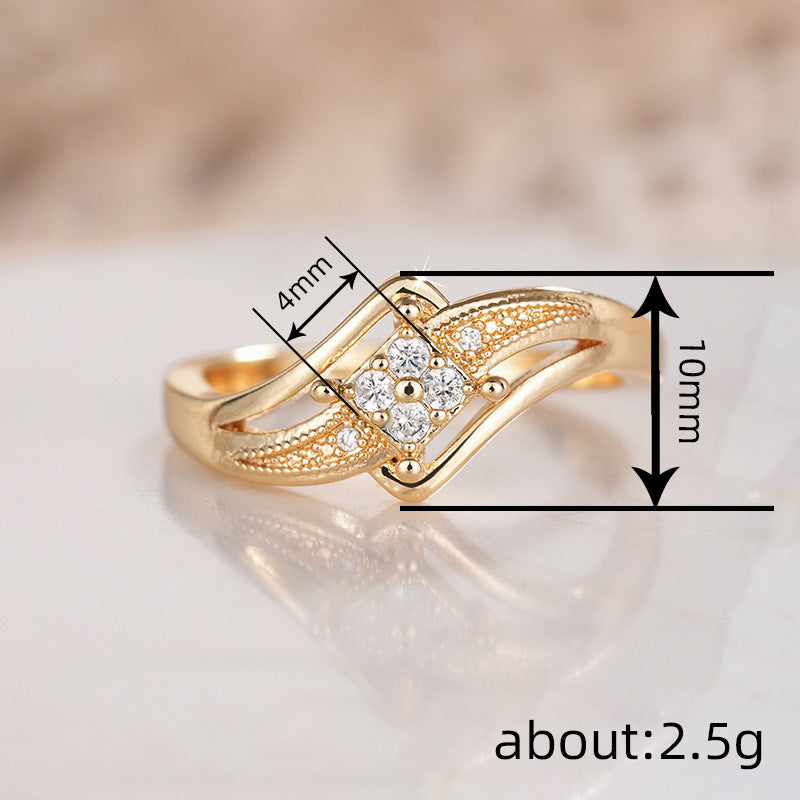 Micro Inlaid Zircon Exquisite Ornament Diamond Ring