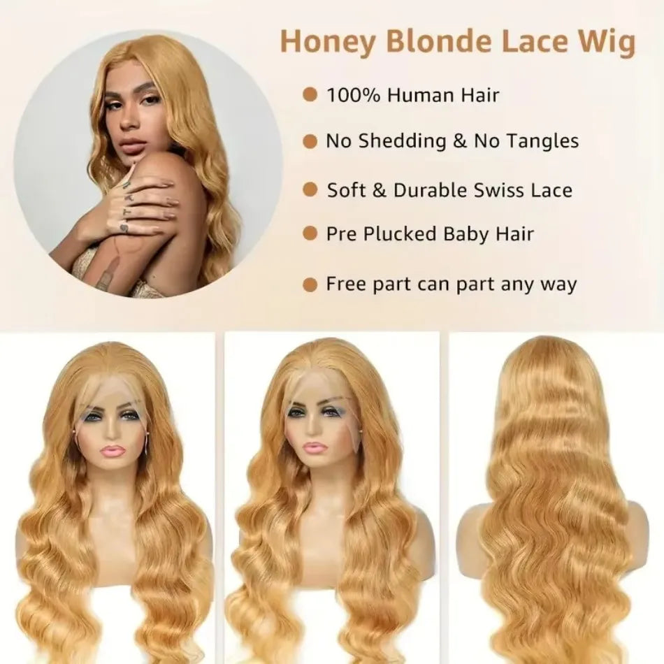 27 Honey Blonde Wig Human Hair 13x6 Hd Lace Frontal Wig 250 Density Body Wave Lace Front Wig 13x4 Honey Blonde Human Hair Wigs