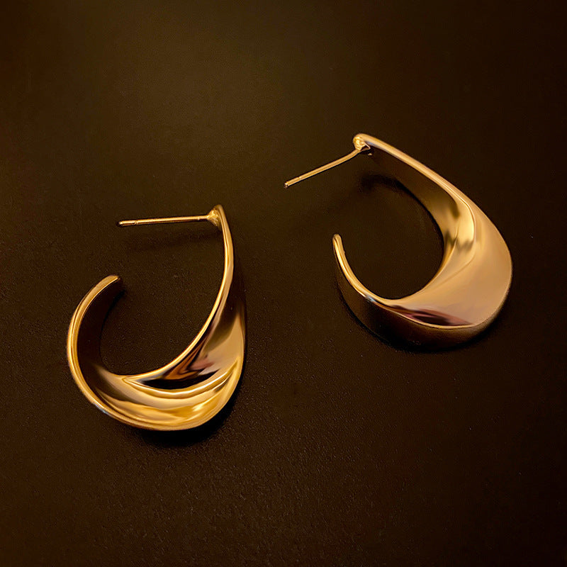 Metal Twisted Design Sense Earrings