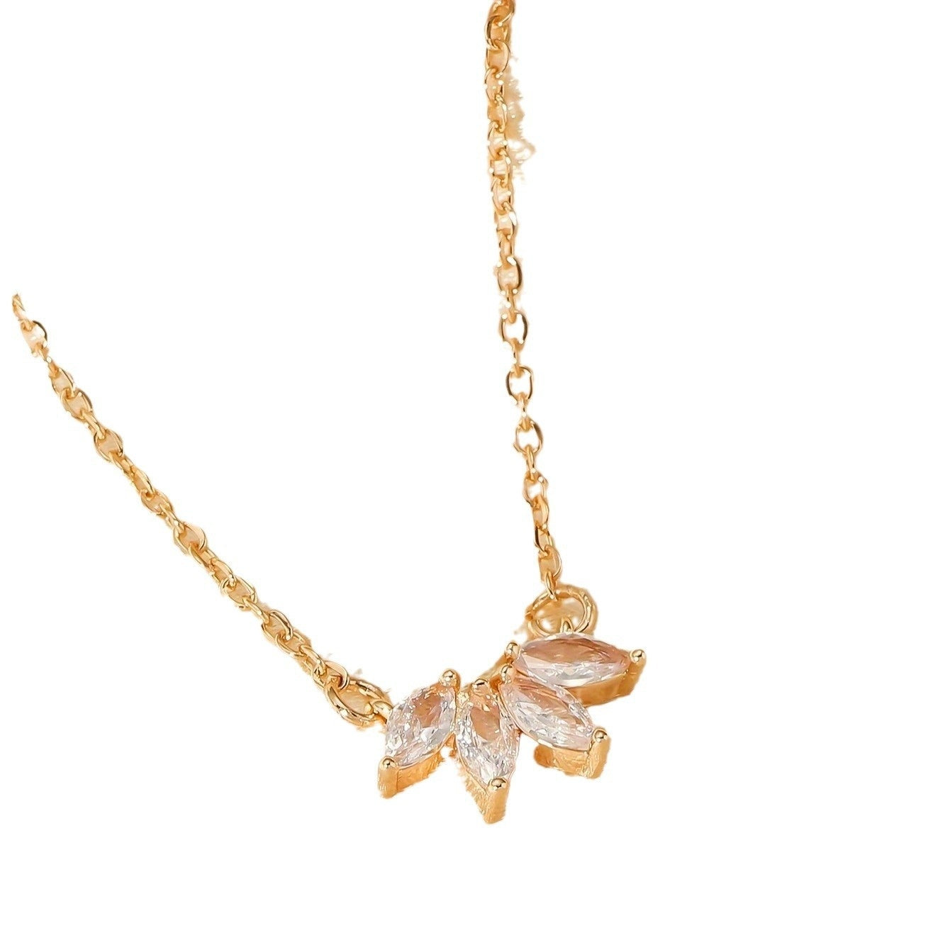 Rhinestone Leaf Necklace For Women Fashion Minority Design