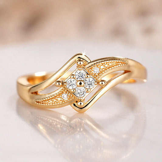 Micro Inlaid Zircon Exquisite Ornament Diamond Ring