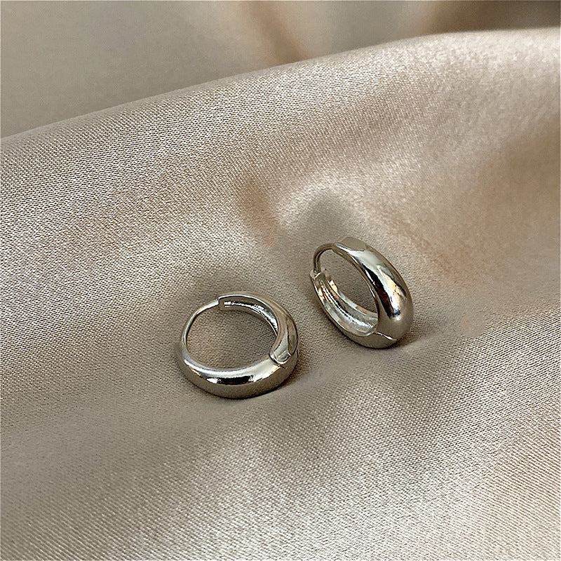 Silver Needle Retro Geometric Metal Earrings Female Niche Temperament