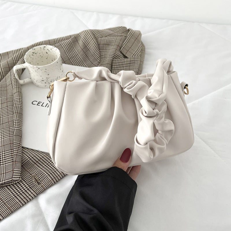 Fashionable Pleated Cloud Casual Fashionable Simple Texture Underarm Shoulder Bag