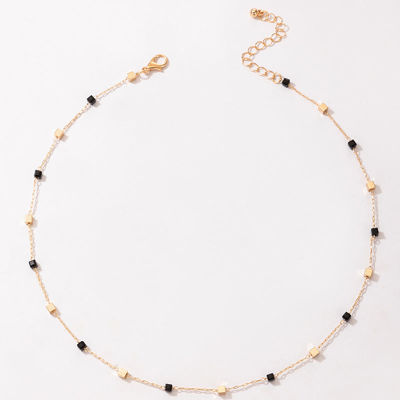 New Simple Three-dimensional Square Necklace Bracelet For Women