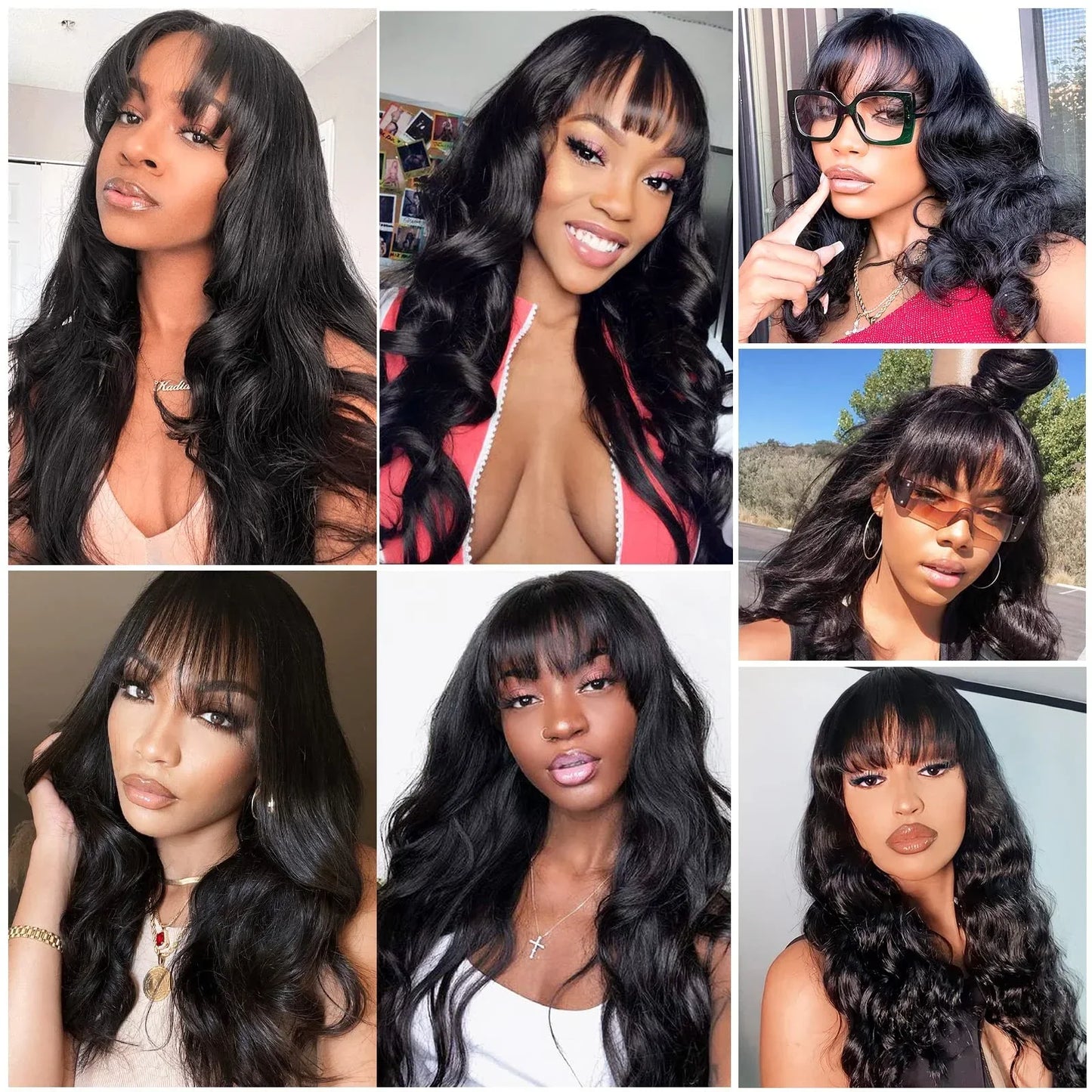 3X1 Glueless Wigs Human Hair with Bangs Body Wave Human Hair Wig with Bangs 3X1 Bleached Knots Lace Front Wig for Black Women