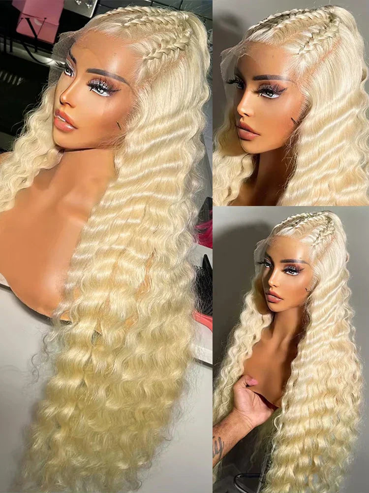 613 HD Lace Frontal Wig 13x4 Deep Loose Wave Transparent Remy Color Front Human Hair Wig 13x6 Blonde Water Curly Human Hair Wig