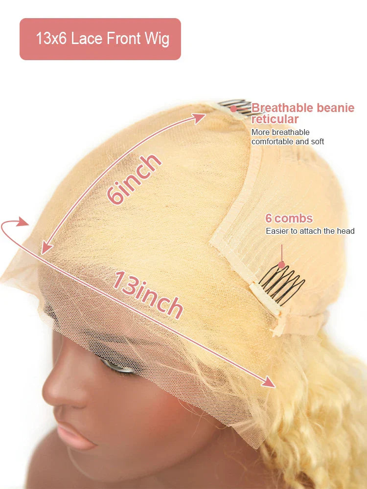 42 Inches 613 Honey Blonde 13x6 HD Transparen Body Wave Lace Frontal Human Hair Wig Colored Human Hair Lace Front Wig For Women