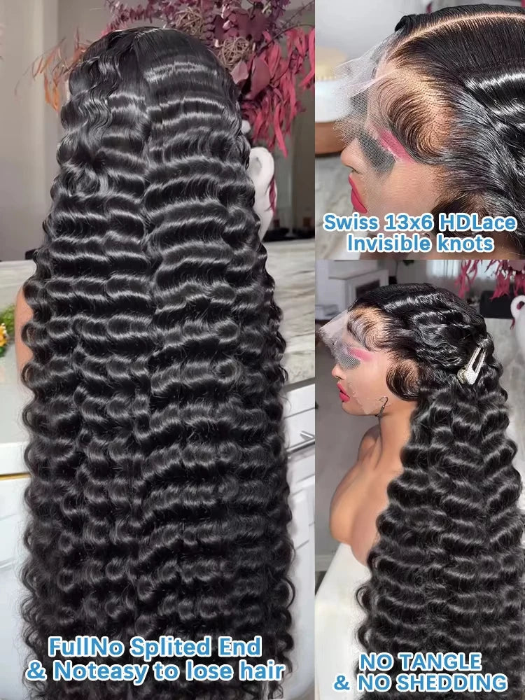 30 Inch Loose Deep Wave 13x4 Hd Lace Frontal Human Hair Wig Brazilian Curly 5x5 Glueless Wig Human Hair Pre Plucked For Women