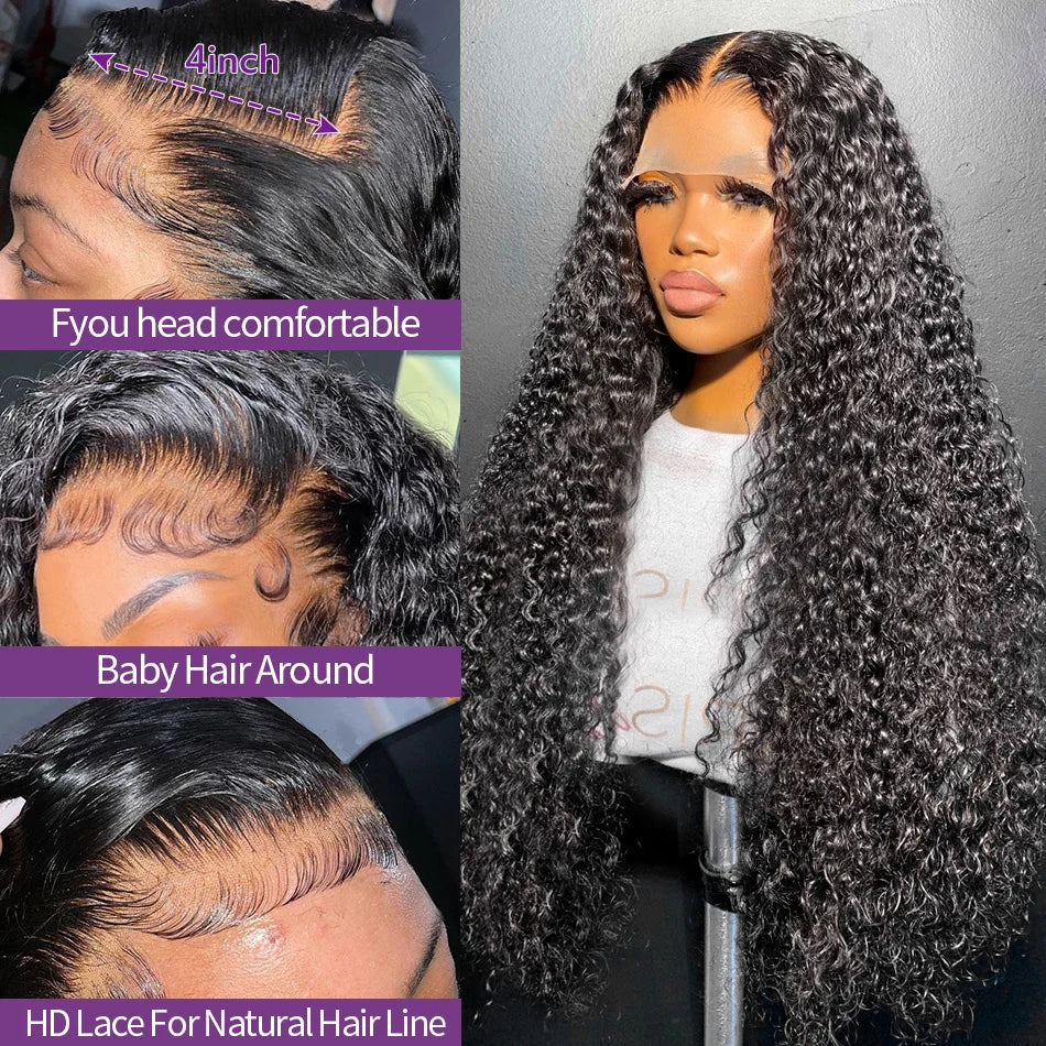 46 40 Inch Deep Wave 13x4 13x6 Hd Lace Frontal Wigs Human Hair Water Wave 360 Lace Front Wig Remy Brazilian Curly Wigs For Women