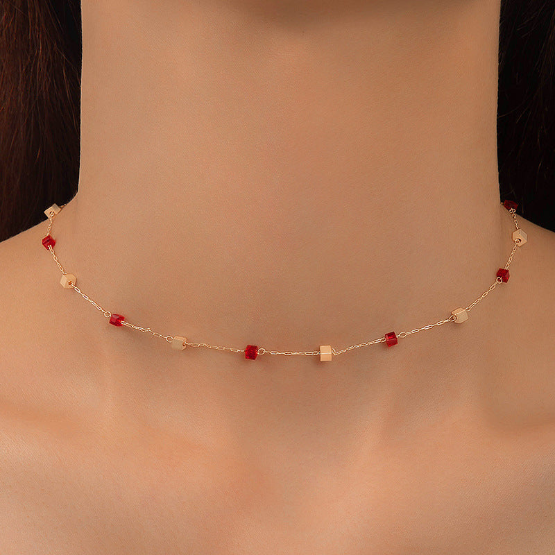 New Simple Three-dimensional Square Necklace Bracelet For Women