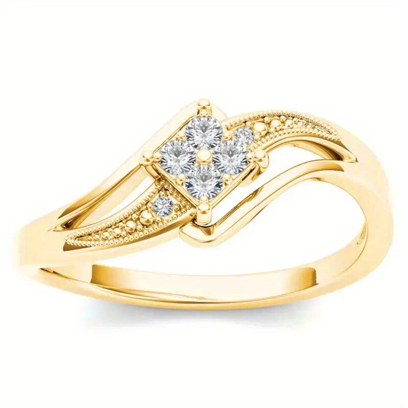 Micro Inlaid Zircon Exquisite Ornament Diamond Ring