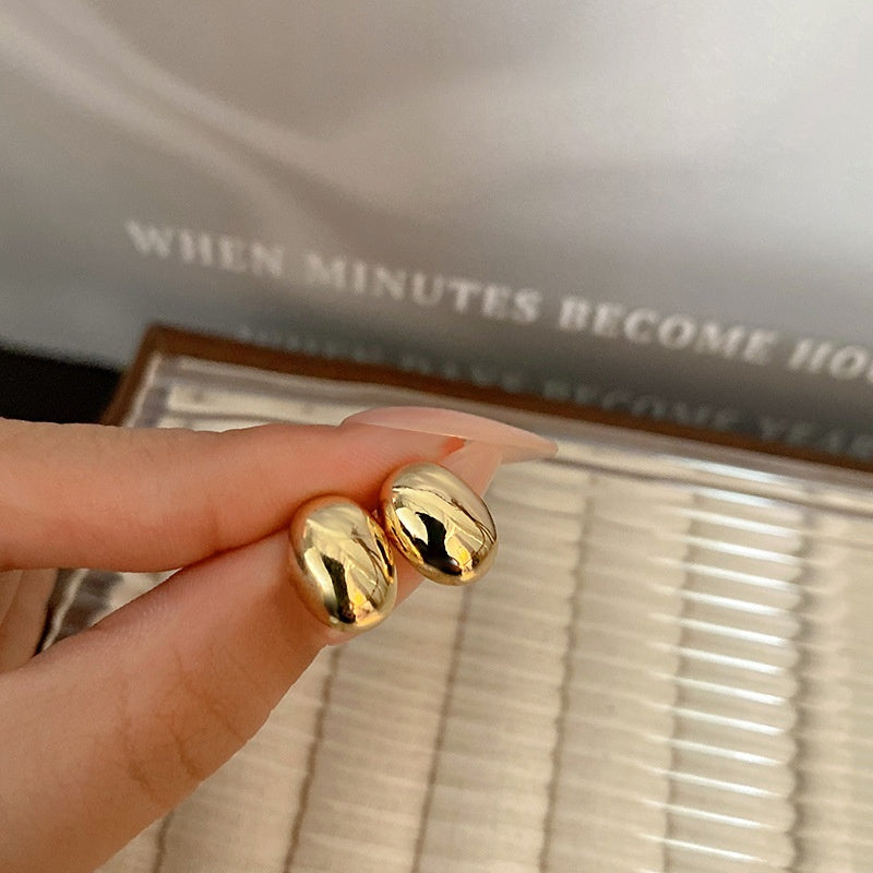 Silver Needle Retro Geometric Metal Earrings Female Niche Temperament