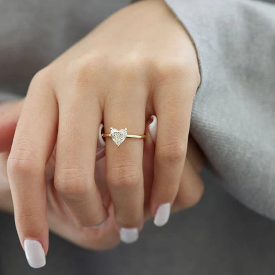 Women's Fashion Wedding Simple Love Heart-shaped Ring