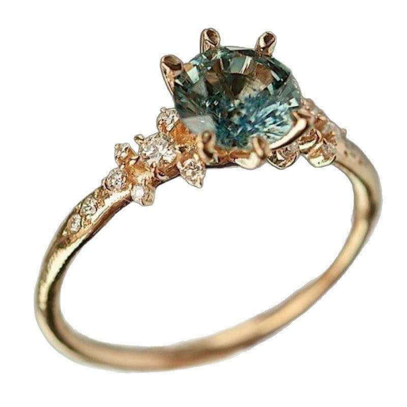 Creative Design Gold Plated Claw Inlaid Zircon Ring